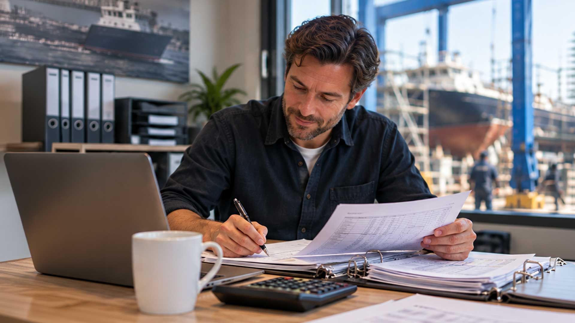 een manager is aan het werk